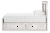 Makidern Queen Panel Bed with Storage, Dresser and Mirror