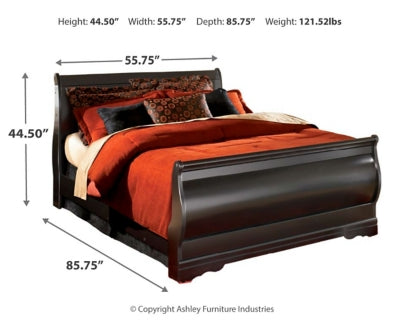 Huey Vineyard Full Sleigh Bed with Dresser and Mirror