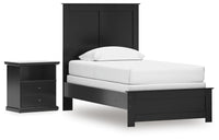 Maribel Twin Panel Bed and Nightstand
