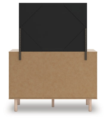 Arloster Twin Upholstered Panel Bed, Dresser and Mirror