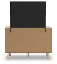 Arloster Twin Upholstered Panel Bed, Dresser and Mirror
