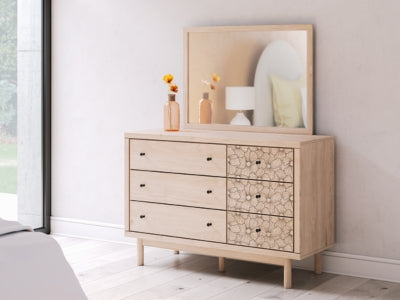 Arloster Full Upholstered Panel Bed, Dresser and Mirror