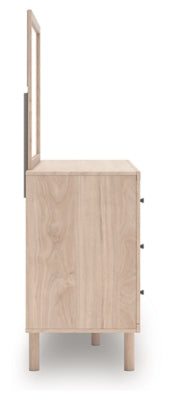Arloster Twin Upholstered Panel Bed, Dresser and Mirror