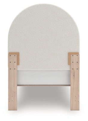 Arloster Twin Upholstered Panel Bed, Dresser and Mirror
