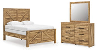 Maystonna Queen Crossbuck Panel Bed, Dresser and Mirror