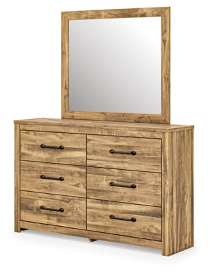 Maystonna Queen Crossbuck Panel Bed, Dresser and Mirror