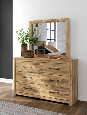 Maystonna Queen Crossbuck Panel Bed, Dresser and Mirror