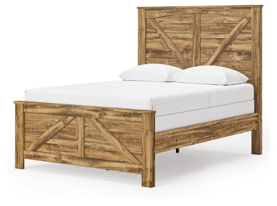 Maystonna Queen Crossbuck Panel Bed, Dresser and Mirror