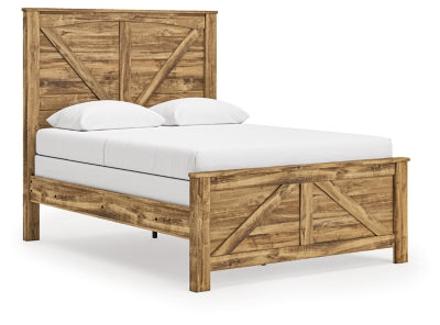 Maystonna Queen Crossbuck Panel Bed, Dresser and Mirror