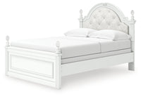 Kozlani Full Upholstered Panel Bed, Dresser and Mirror