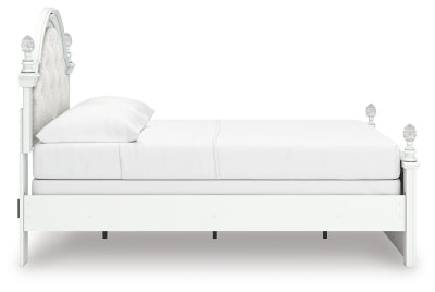 Kozlani Full Upholstered Panel Bed, Dresser and Mirror