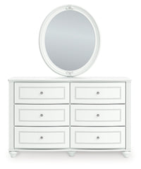 Kozlani Full Upholstered Panel Bed, Dresser and Mirror