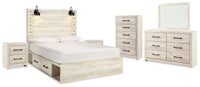Cambeck Panel Storage Bed, Dresser, Mirror, Chest and 2 Nightstands