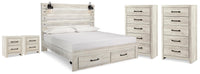 Cambeck King Panel Storage Bed, 2 Chests and 2 Nightstands