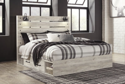 Cambeck King Panel Storage Bed. Dresser and Nightstand