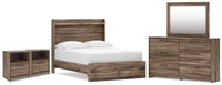 Elbrim Full Panel Storage Bed, Dresser, Mirror and 2 Nightstands