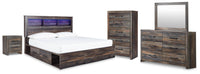 Drystan Bookcase Storage Bed, Dresser, Mirror, Chest and Nightstand