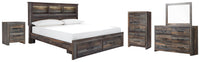 Drystan Bookcase Storage Bed, Dresser, Mirror, Chest and Nightstand