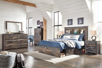 Drystan Full Bookcase Storage Bed, Dresser and Nightstand