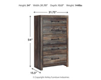 Drystan Queen Panel Storage Bed, Dresser, Mirror, Chest and Nightstand