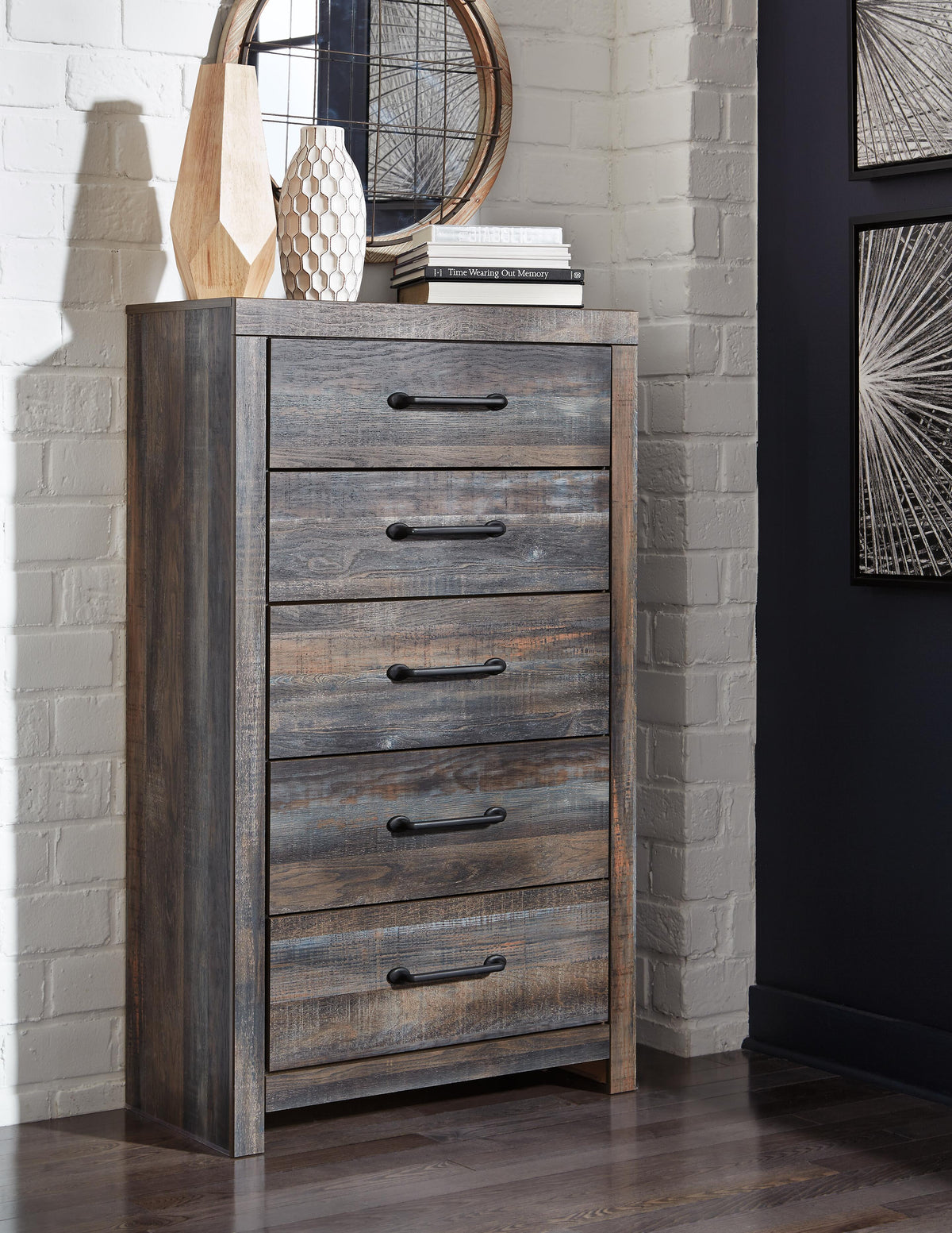 Drystan Bookcase Storage Bed, Dresser, Mirror, Chest and Nightstand