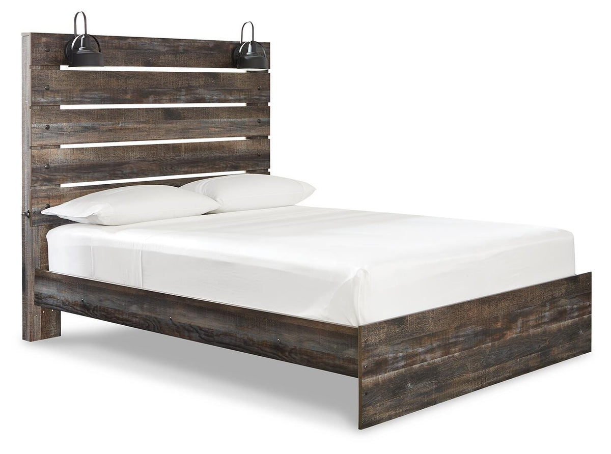 Drystan Queen Panel Bed, Dresser, Mirror, Chest and 2 Nightstands