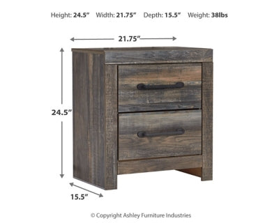 Drystan Queen Bookcase Panel Bed, Dresser, Mirror Chest and Nightstand