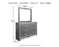 Lodanna Queen Upholstered Panel Bed, Dresser and Mirror