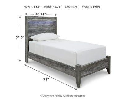 Baystorm Twin Panel Bed, Dresser, Mirror and Chest