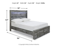 Baystorm Full Storage Bed, Dresser, Mirror and Nightstand