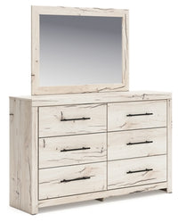 Lawroy King Panel Bed with Storage, Dresser and Mirror