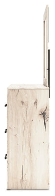Lawroy King Panel Bed with Storage, Dresser and Mirror