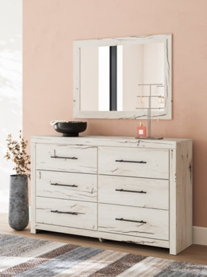 Lawroy King Panel Bed with Storage, Dresser and Mirror