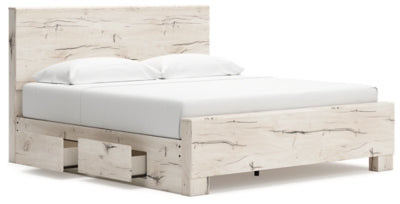 Lawroy King Panel Bed with Storage, Dresser and Mirror
