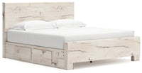 Lawroy King Panel Bed with Storage, Dresser and Mirror