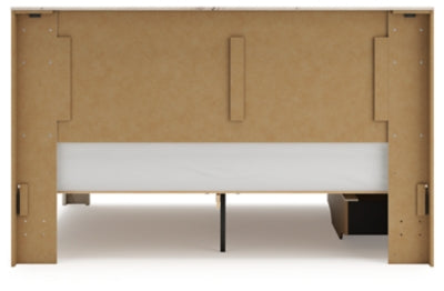 Lawroy King Panel Bed with Storage, Dresser and Mirror