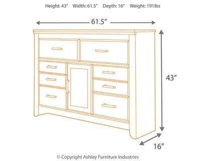 Juararo Queen Poster Bed and Dresser