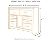 Juararo Queen Poster Bed and Dresser