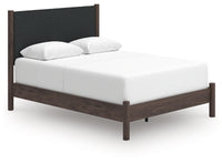 Pamytta Queen Upholstered Panel Bed, Dresser and Mirror