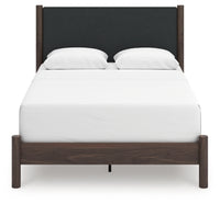 Pamytta Queen Upholstered Panel Bed, Dresser and Mirror