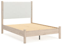 Cadmori Full Upholstered Panel Bed, Dresser and Mirror