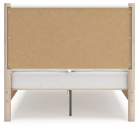 Cadmori Full Upholstered Panel Bed, Dresser and Mirror