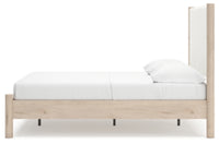 Cadmori Full Upholstered Panel Bed, Dresser and Mirror