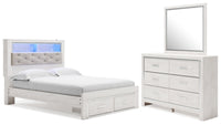 Altyra Queen Bookcase Storage Bed, Dresser and Mirror
