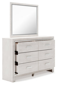 Altyra Queen Upholstered Panel Bed, Dresser, Mirror, and Nightstand