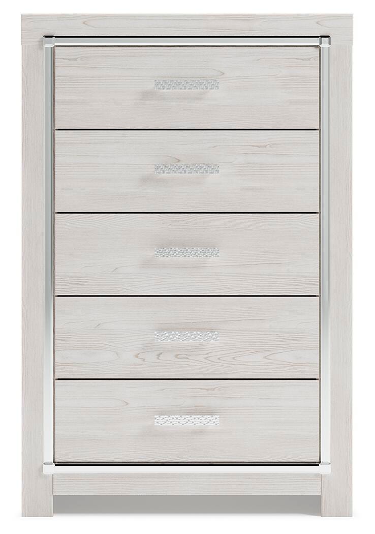 Altyra Queen Bookcase Storage Bed, Chest and 2 Nightstands