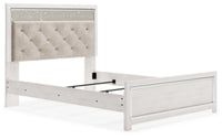Altyra Queen Upholstered Panel Bed, Dresser, Mirror, and Nightstand