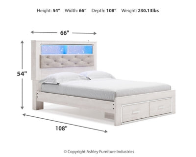 Altyra Queen Bookcase Storage Bed, Dresser and Mirror