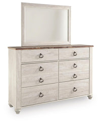 Willowton Twin Panel Bed, Dresser and Mirror