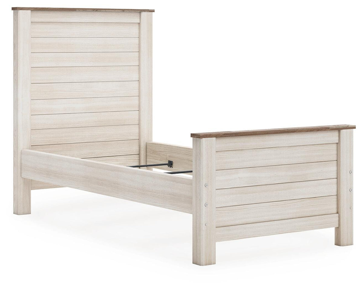 Willowton Twin Panel Bed, Dresser and Mirror